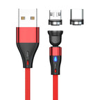3A Fast Charging Magnetic Cable 540° Rotating USB Type C Micro Data Cable for Samsung Huawei Xiaomi Android Phone Charger Wire