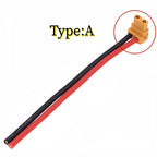 Amass XT30 Male Female Connector, XT30ULW-F Plug XT30U-M R/A 16AWG Silicone Cable Elbow Battery Charging Cable for RC Quadcopter
