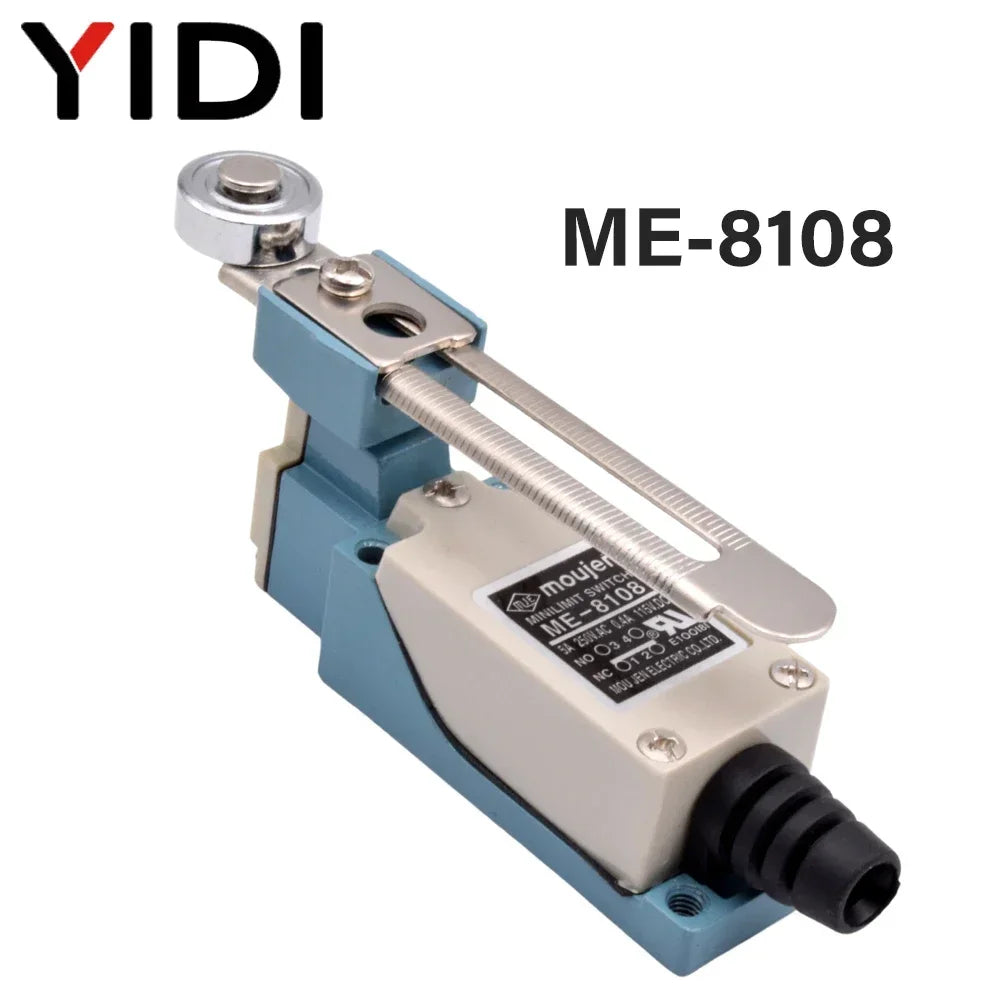 2PCS ME-8104 ME-8112 ME-8108 Waterproof Momentary CNC Limit Switch Electronic Metal 5A/250VAC Roller Rotary Adjustable Lever Arm