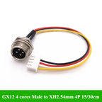 GX12 GX16 GX20 Aviation Plug To XH2.54 Terminal Wire 2 3 4 5 6 Pin M12 Male Head Adapter Cable Connector Extension Line 15/30cm