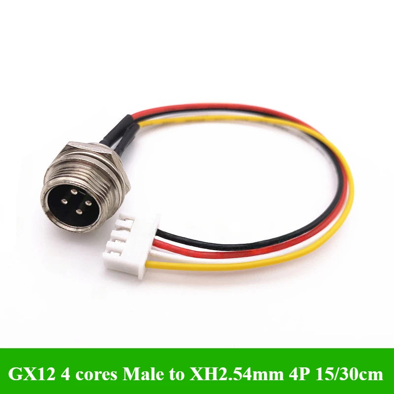GX12 GX16 GX20 Aviation Plug To XH2.54 Terminal Wire 2 3 4 5 6 Pin M12 Male Head Adapter Cable Connector Extension Line 15/30cm