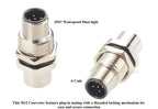 M12 A Code 5Pin Male to Female Converter IP67 Shielded Bulkhead Feedthrough Panel Mount Connector Receptacle 60V 4A for NMEA2000