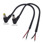 18AWG DC Power Connector 5.5 X 2.1mm / 2.5mm Male To 5.5 2.1/2.5mm Male Plug Cable Right Angled 90 Degree Power Cable 29cm