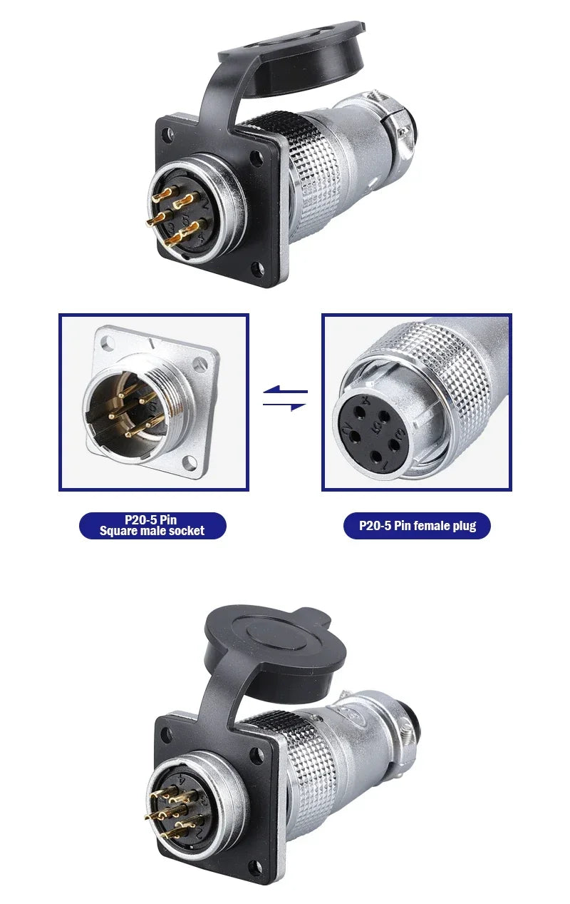 PLS20 Aviation Connector 2/3/4/5/6/7/8/9/10/12Pin Air Carrier Male Female Plug Connector WS20 TP20