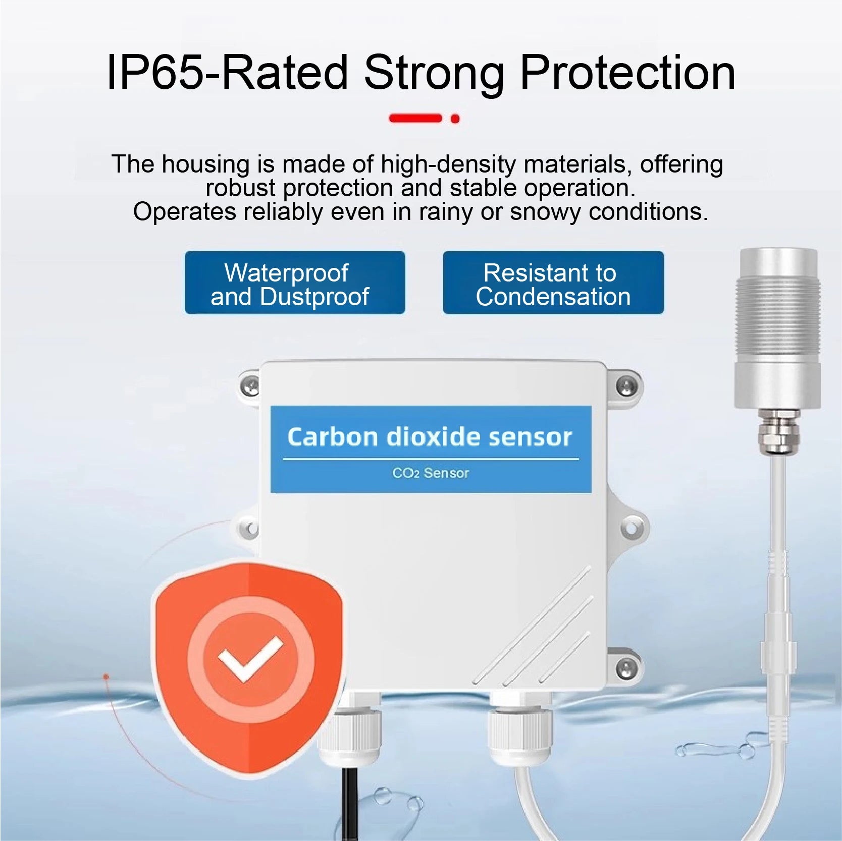CO2 Transmitter NDIR Carbon Dioxide Sensor Air Quality CO2 Monitor Detector Indoor Meter for Home and Office Greenhouse