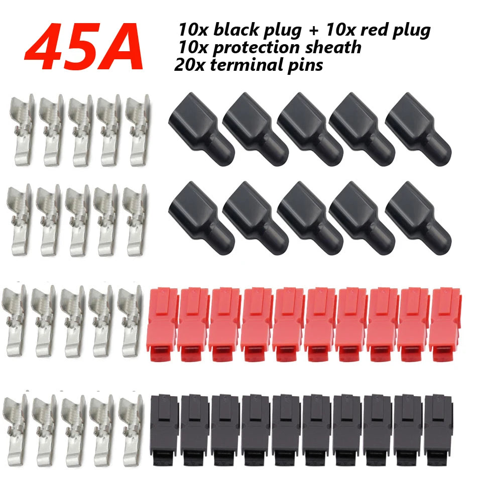 10/20 Pair 15A/30A/45A Amp Plug 600V Compatible For Powerpole Connector With Rubber Dust Cover Sleeves For Electric Equipments