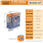 LANBOO J13A Series 5pin 8pin Intermediate Relay Auxiliary Relay 10A 12A 12V 24V 220V Custom Voltage with Test Wrench for Automot