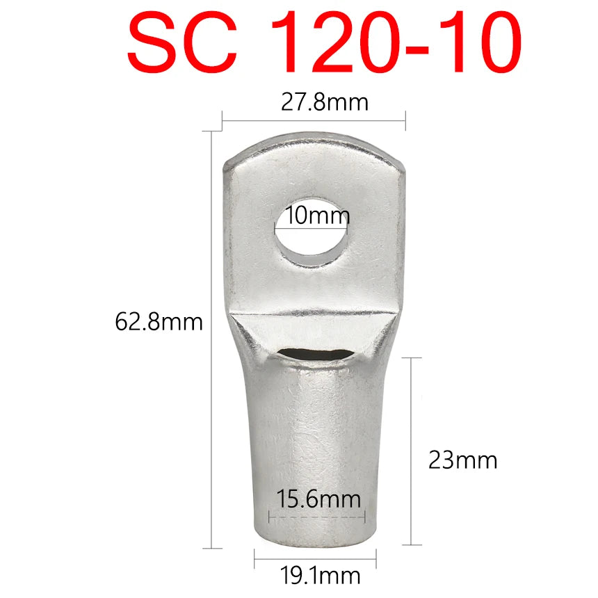 SC 1.5-120mm2 SC1.5/2.5/4/6/10/16/25/35/50/70/95/120 Copper Battery Bolt Screw Hole Ring Connector Wire Cable Lug Crimp Terminal