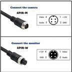 4Pin M12 GX12 Aviation Head Male/Female to RCA DC Male Female Connector Cable Plug Cord Converter for Car Rear Camera Monitor T1
