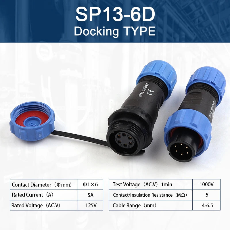 SP13 Aviation Waterproof Connector IP68 Docking Electrical Cable Wire Male Female Plug Socket Welding Type Industrial Connector
