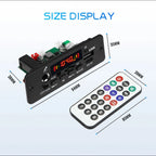 10W Digital Amplifier MP3 Decoder Board DC 5V Bluetooth 5.0 FM Support Microphone Car MP3 Player with Remote Controller