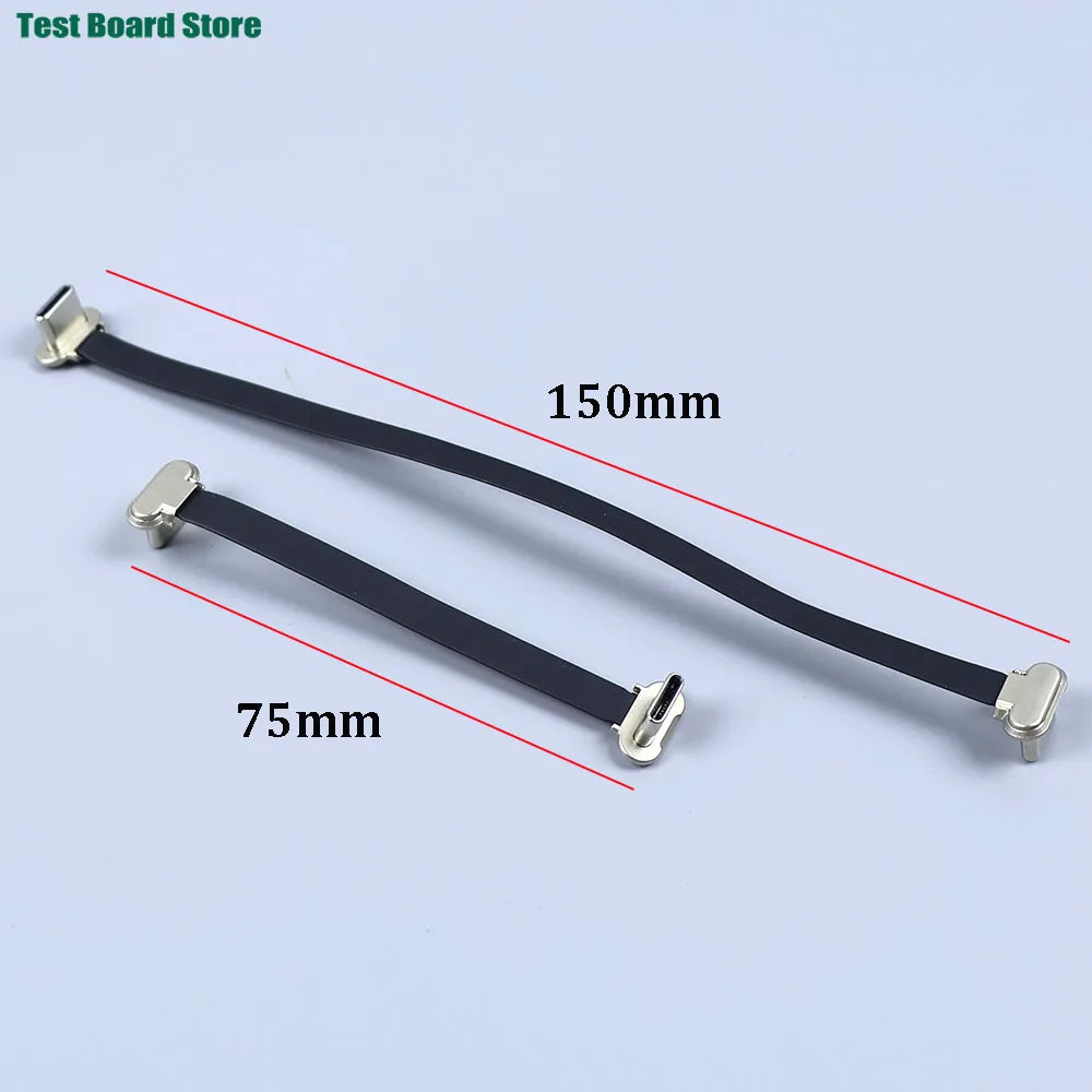 1/2PCS USB C Type-C USB FPC Soft Flat Cable Male To Male Charging Wire Fast Charge Cable Extention for Phone 75/150/300mm