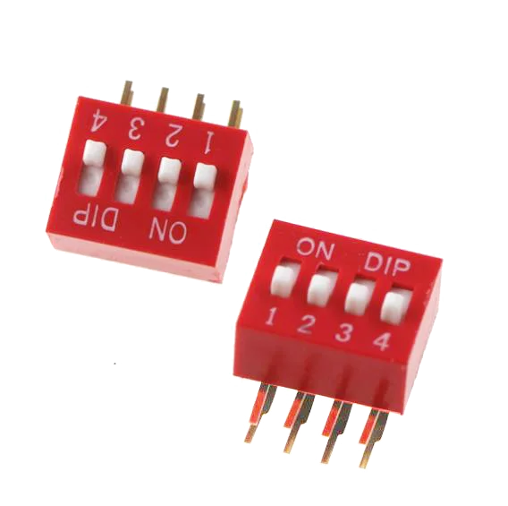 5PCS DIP Switch 2.54MM DA-02 1/2/3/4/5/6/8/10P Horizontal Dial 90 Degrees Plug-in Side Insert Bent Foot Switch New