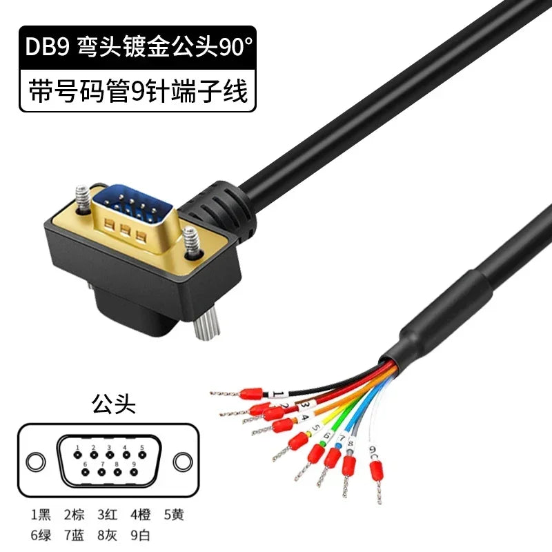 Industrial DB9 DB15 with Terminal Number Connector 9/15 Pin Male Female Single Head Cable Tube Grade Serial Port Connection Line