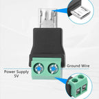 5PCS 2-Pin Screw Terminal to Micro USB Adapter Micro-usb Male Screw Terminal Block Connector Charge Pluggable Adapter Connector
