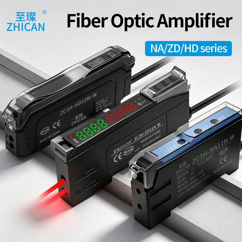 Intelligent Digital Display Fiber Optic Amplifier Sensor for Long and Short Distance Diffuse Reflection Induction Photoelectric