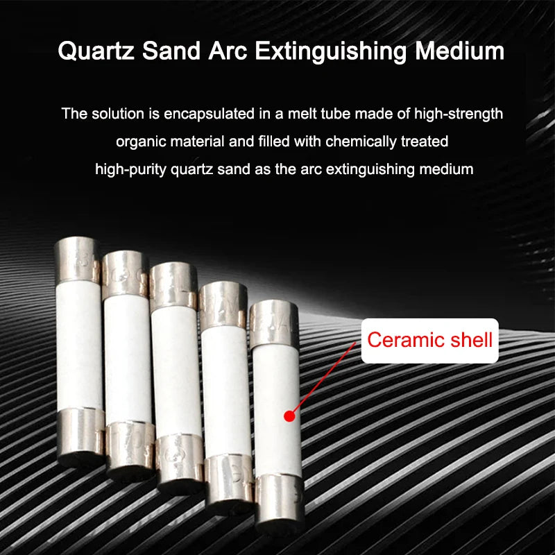 20PCS 5x20 6x30mm Ceramic Glass Fuse 250V 0.2A 0.5A 1A 2A 3A 5A 6A 8A 10A 15A 5*20 6*30 The Multimeter Fuses Auto Insurance Tube
