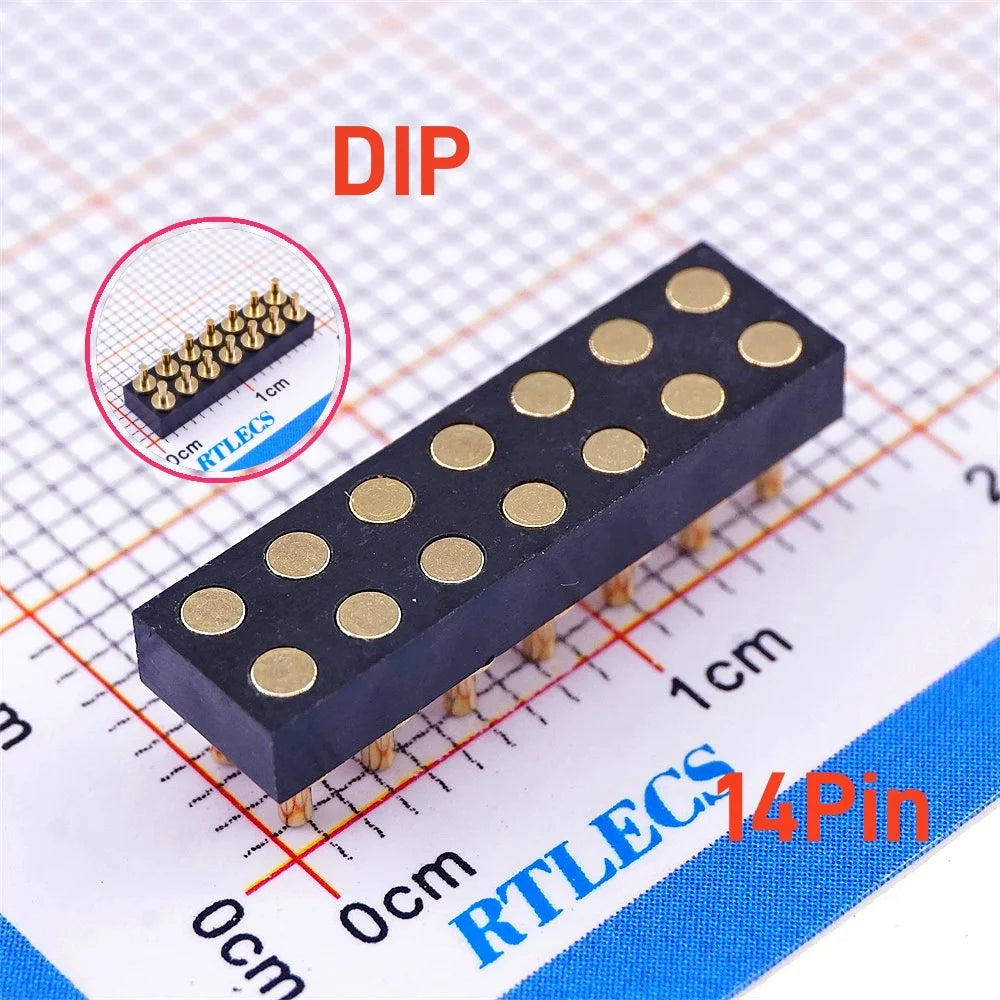 5Pcs Target PAD Connector 2.54 Grid 4 6 8 10 12 14 16 20 Pole Female Spring Pogo Pin Header Socket Power Charge DIP SMD Dual Row