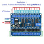 DC 12V/24V 16-input 16-output RS485 Remote Switch PLC IO Expansion Board with Modbus RTU Module Suitable for Smart Homes Etc.