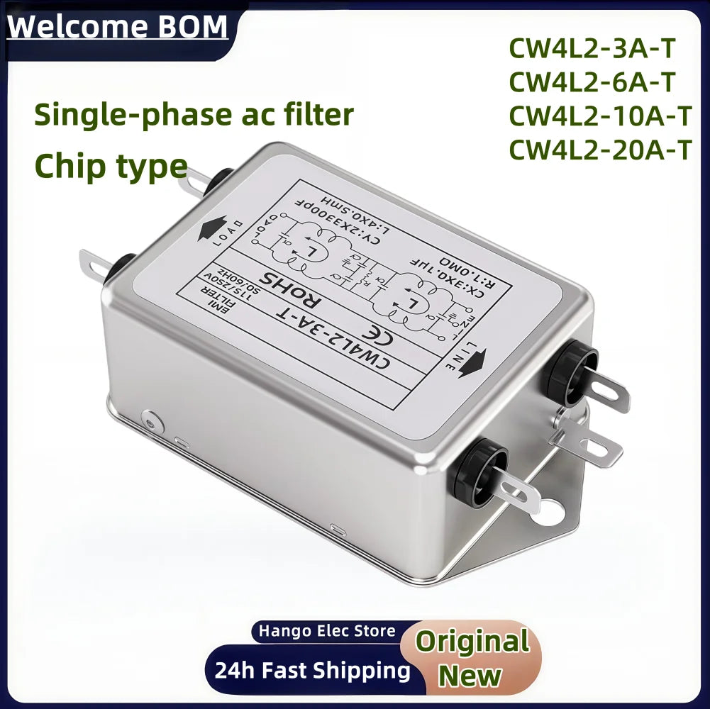Power EMI Filter CW4L2-10A-T CW4L2-20A-T Single Phase AC 115V / 250V 20A 50/60HZ For Laser Cutting Engraving Machine And Marking