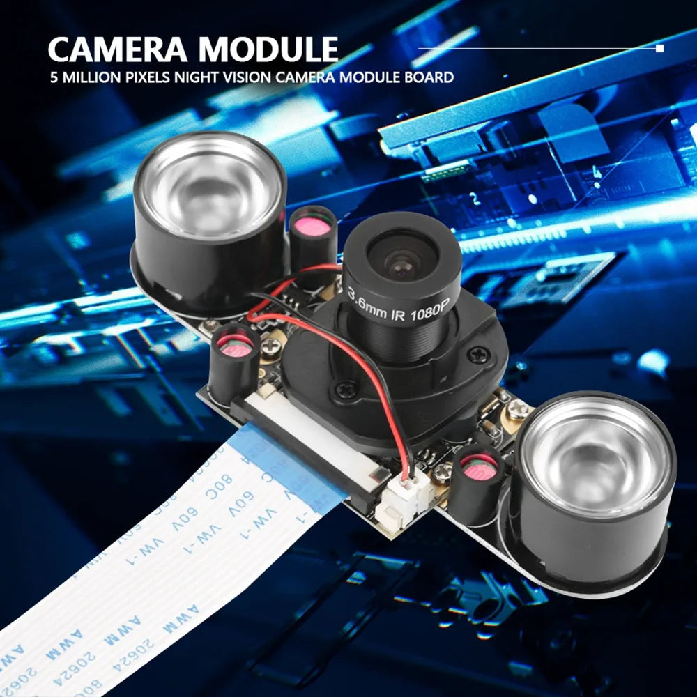 5 Million Pixels Night Vision Camera Module Adjustable Focus 3.3V IR CUT Camera Module for Raspberry Pi Camera Module
