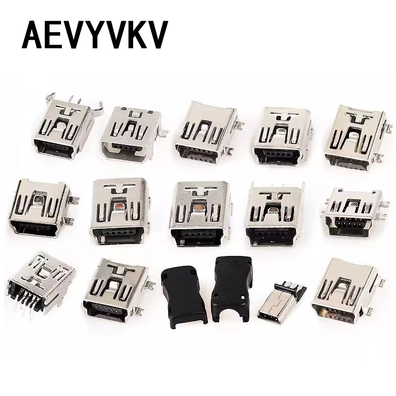 10PCS Mini USB SMT SMD DIP 5 Pin Female Mini Type B Socket Connector Plug Straight DIP Jack Tail Connector Plug-in MINI USB