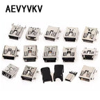 10PCS Mini USB SMT SMD DIP 5 Pin Female Mini Type B Socket Connector Plug Straight DIP Jack Tail Connector Plug-in MINI USB