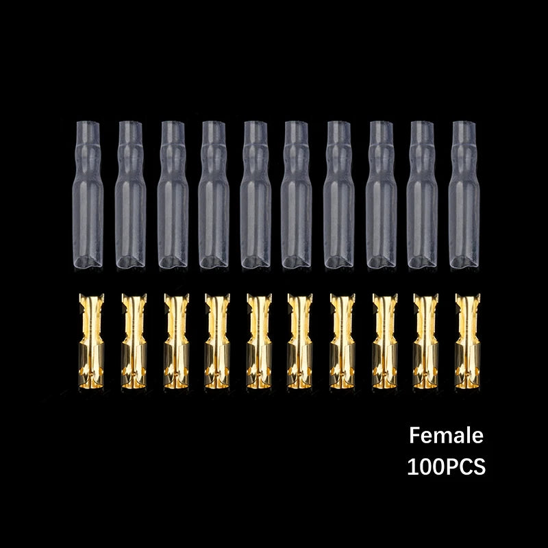 200PCS 50 Set 3.9mm Male Female Motorcycle Bullet Connector Socket Classic TerminalS For Cable Wire of 1.0 mm to 2.5 mm
