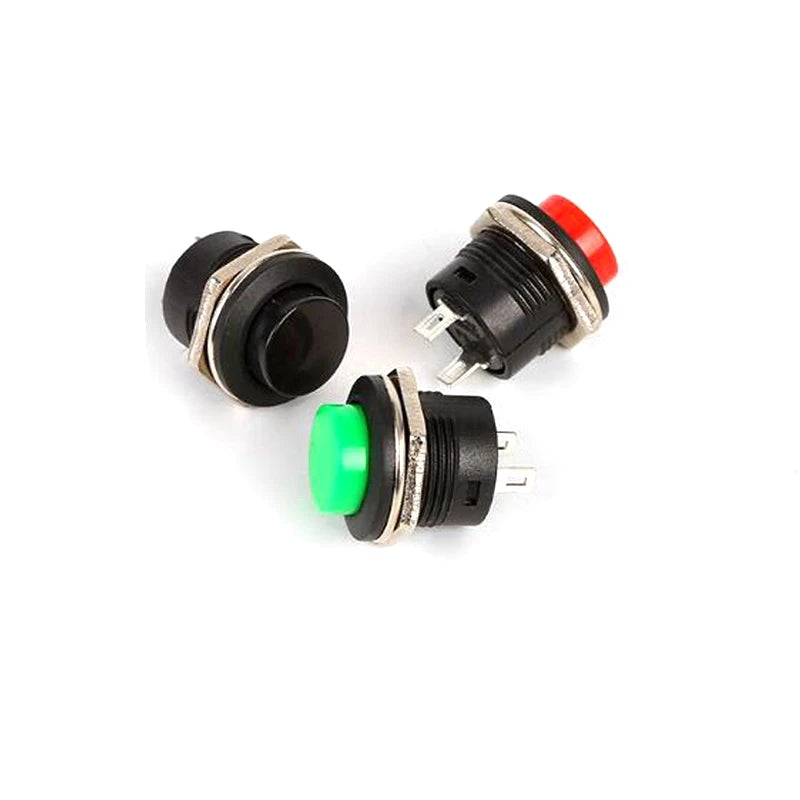 6PCS R13-507 Momentary Push Button Switch 16mm 6 Colors Self Reset Round Switch For Industrial Control Equipment