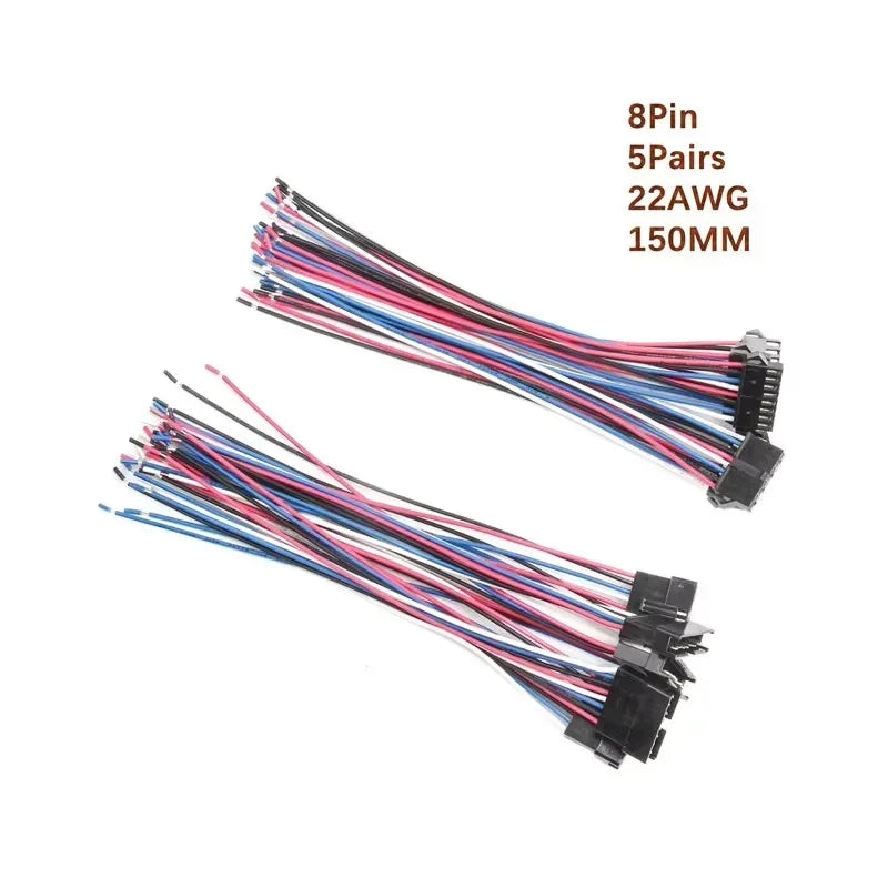 5/10 Pairs JST SM 2.54mm Pin Connector Set Male to Female Electrical Cable Wire Connector for DIY Projects 2P to 9P
