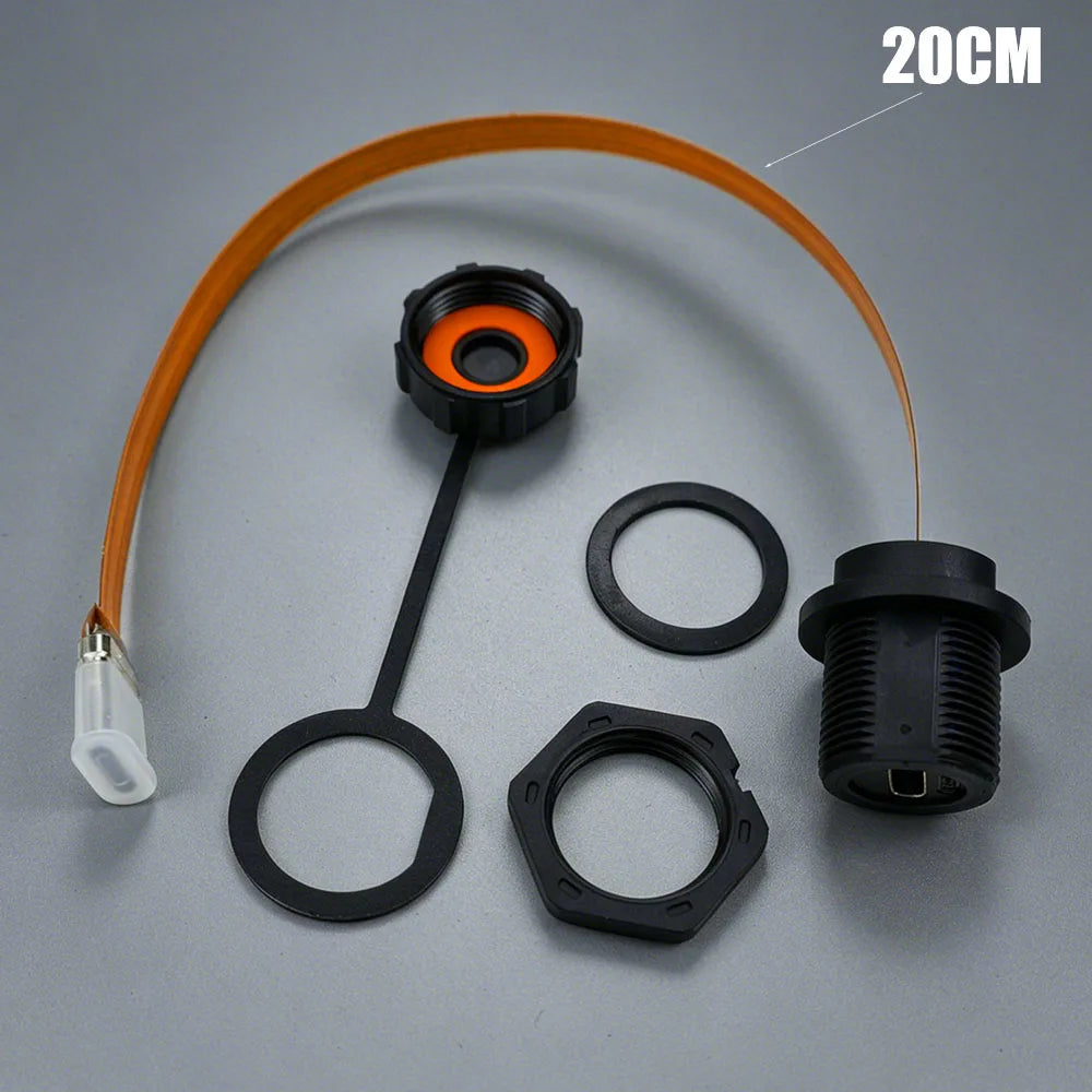 Type-C Threaded FPC Waterproof Plug Snap On Data Connector Industrial Grade USB 3.1 Type C Socket with 10CM/20CM Cable IP68