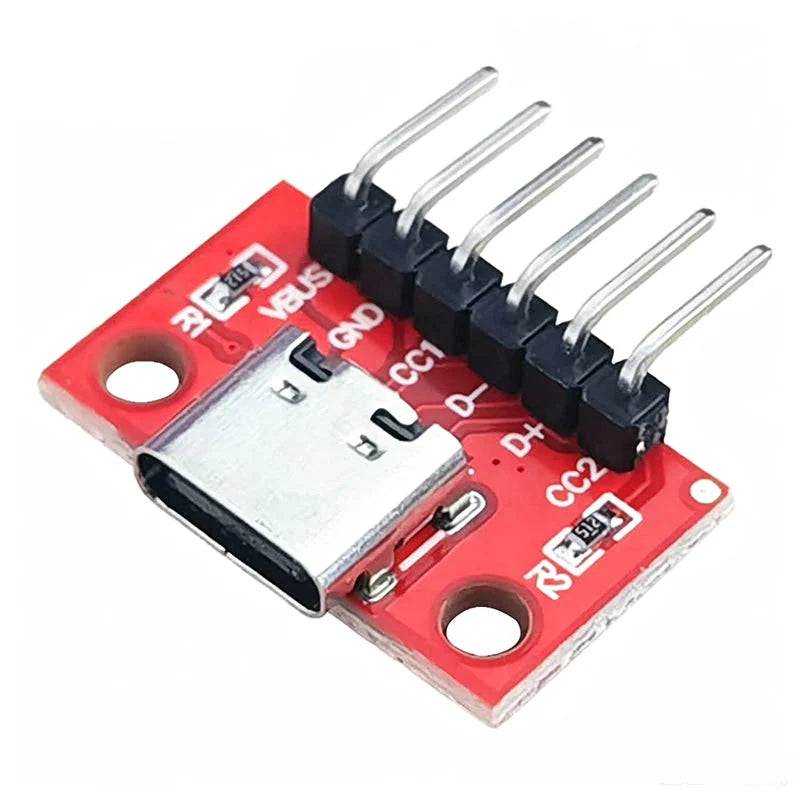 Type‑C USB Female To DIP Pin Header Adapter Board Pre‑Welded USB‑C Socket Breakout Module for Arduino Power Supply Debugging