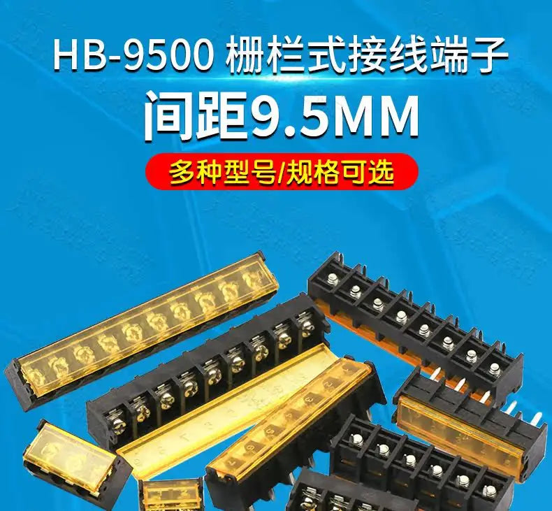 2pcs HB9500-2P 3P 4P 5P 6P 7P 8P 9P 10Pin PCB Screw Terminal Block Connector HB-9500 300V 30A Lid Barrier Terminal 9.5MM Pitch