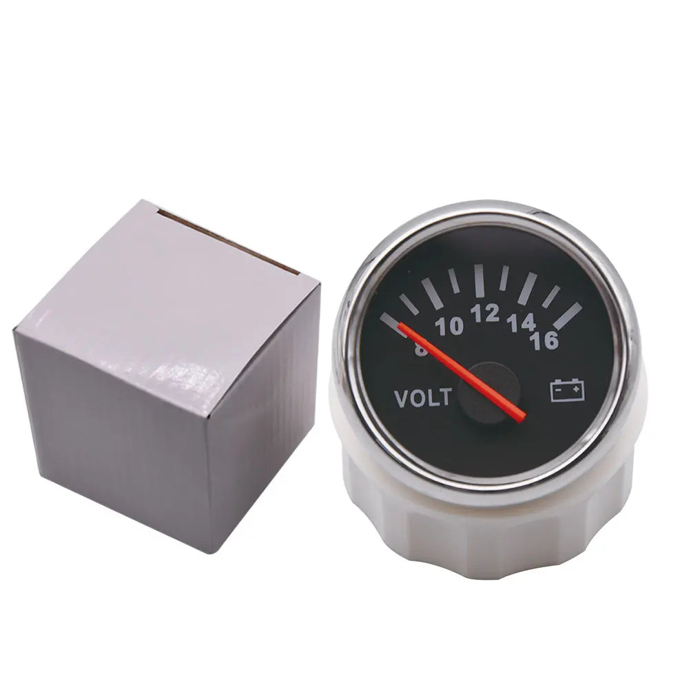 52mm Volt Gauge Marine Auto Voltmeter Universal 8-16V Waterproof Gauge Car Boat Instrument Red Backlight 12V Car Voltage Gauge