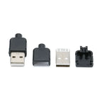 Type A Male Female USB 4 Pin Plug Socket Connector With Black Plastic Cover Type-A DIY Kits