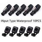 10pcs/5Sets New 3Pins Waterproof Locking Male Cable Plug+Female Chassis NAC3MPX or NAC3MX-W+NAC3FPX+Powercon Connector NAC3FX-W