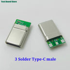 1Set Type C Male Connector 3 Solder Joint CC Pin CTOC5 With Capacitor Notebook Adapter PD Three Wire Charging Head With Shell