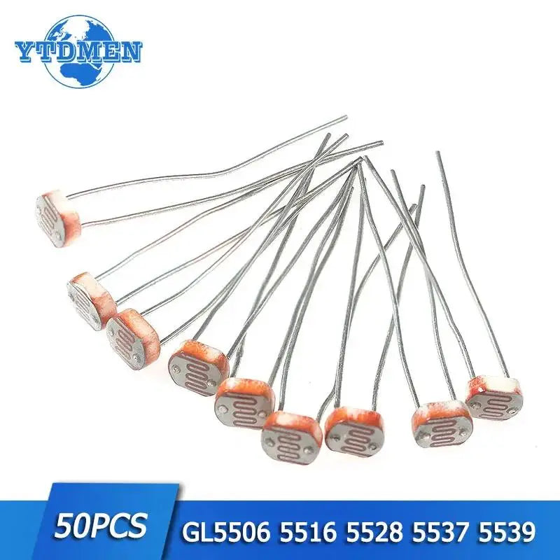 50PCS Photo Light Sensitive Resistor GL5506 GL5516 GL5528 GL5537 GL5539 Photoresistor Kit Photoconductive Resistance