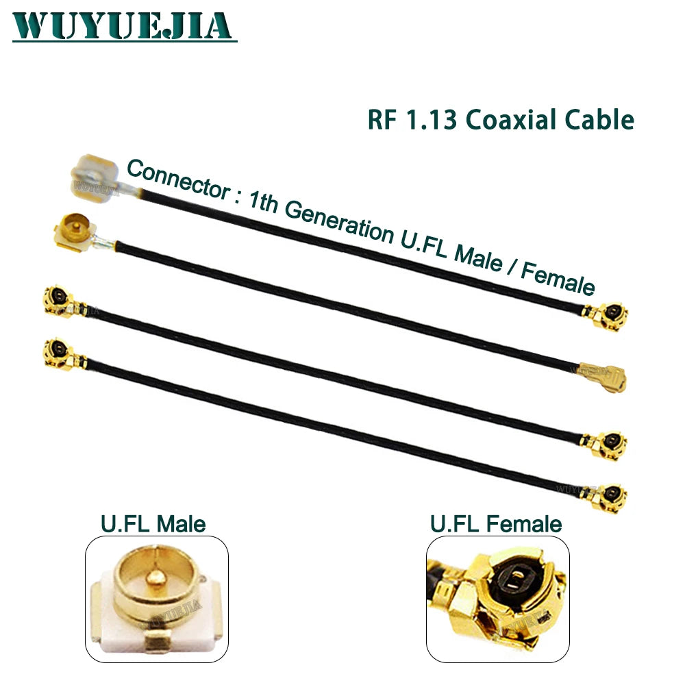 1Pcs RF1.13 Cable uFL/u.FL/MHF-1 Female to 1th Generation Male / Female For WIFI Antenna Pigtail Extension Cord RF Cable 5~60cm