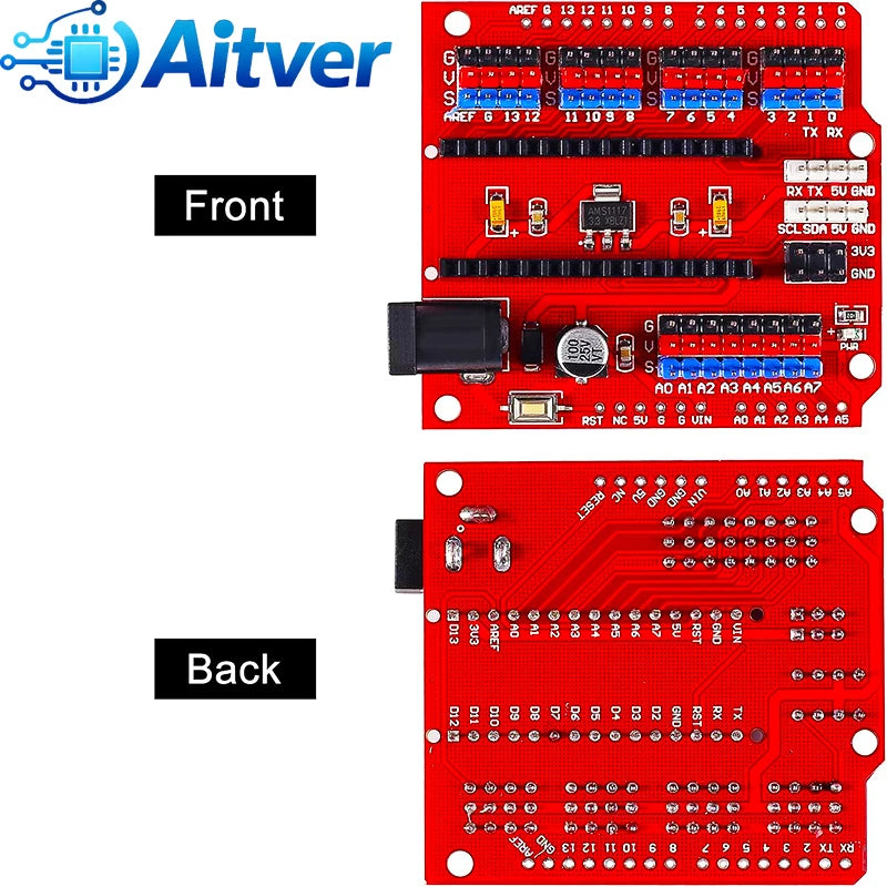Nano Expansion Shield I/O Extension Board for Arduino Nano V3.0 Prototype Module – Blue/Red