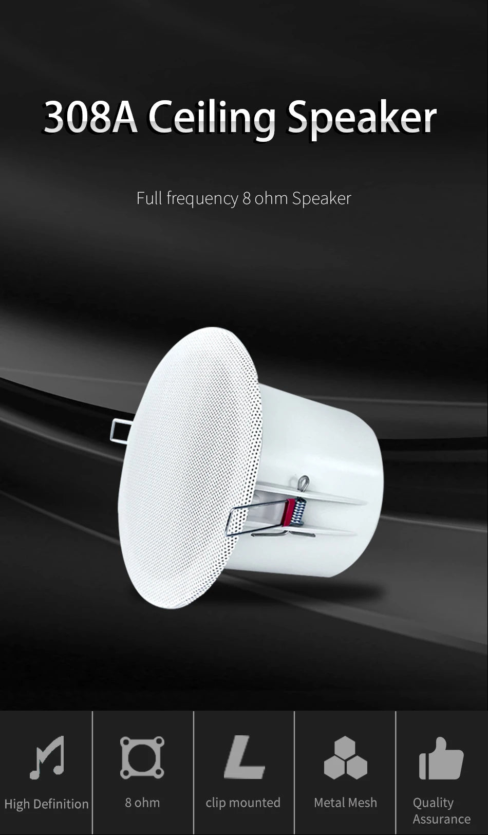 3 Inch 10W Wall Ceiling Speakers 8 ohm Impedance Full Range Stereo Sound Embedded Passive Speakers Home Background Music System