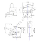 40Pcs/Box 3Pins Mini Limit Microswitch Car Switch with Scroll Wheel Microswitch Curved Foot Arc Handle Mouse Switches