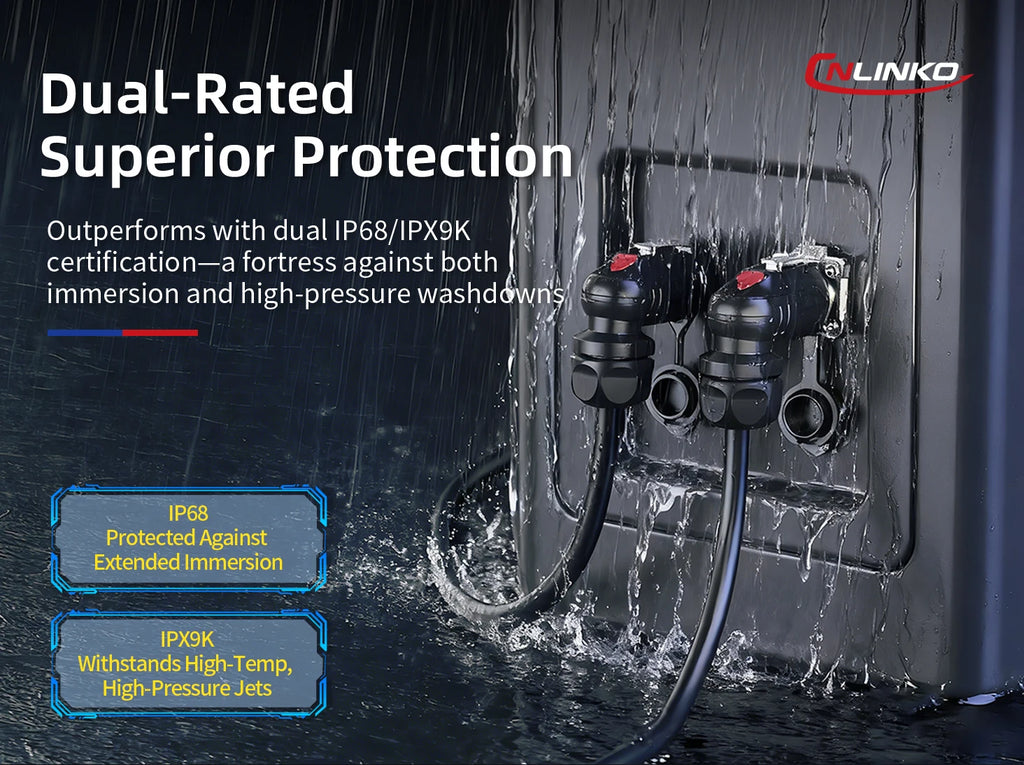 LP-16 2 Pin Right Angle Industrial Connector IP68 Waterproof Male Plug Female Socket Set Aviation Connector for LED Solar Use