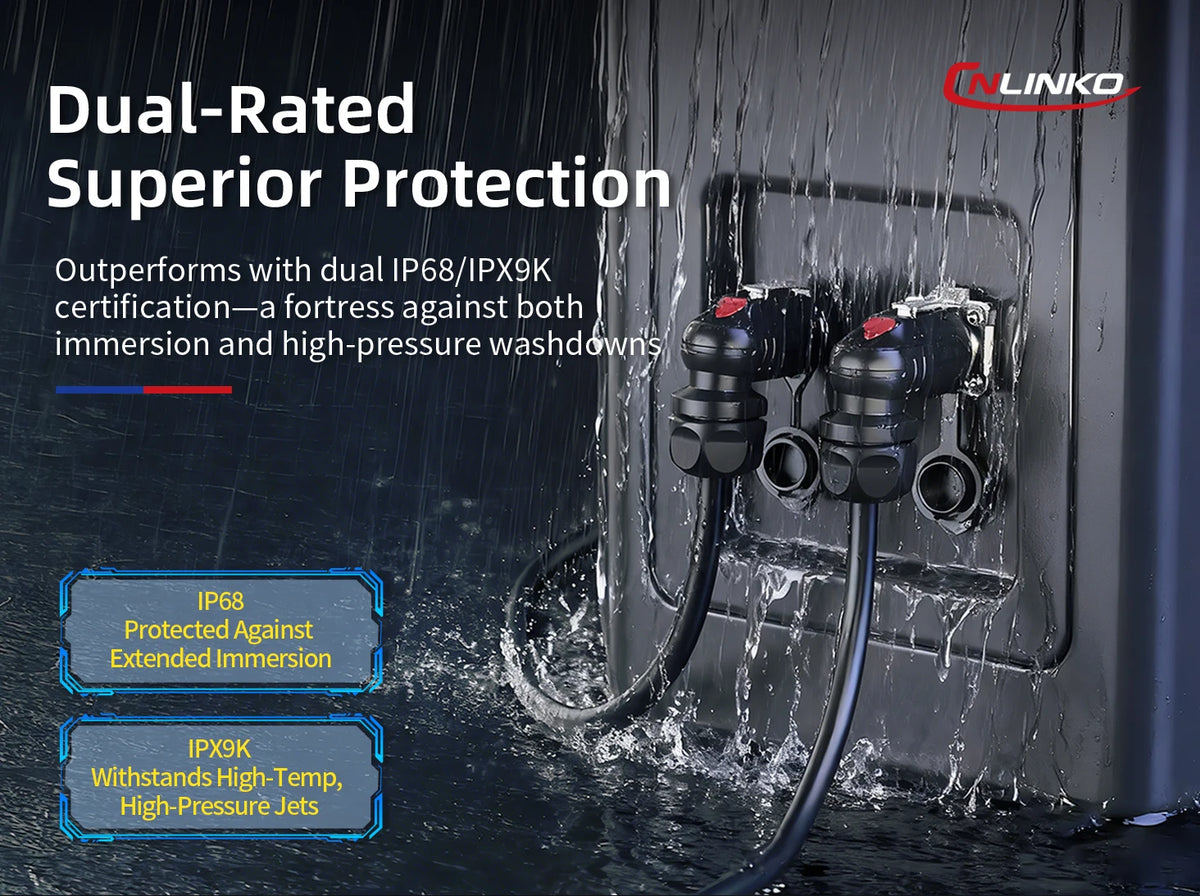 LP-16 2 Pin Right Angle Industrial Connector IP68 Waterproof Male Plug Female Socket Set Aviation Connector for LED Solar Use