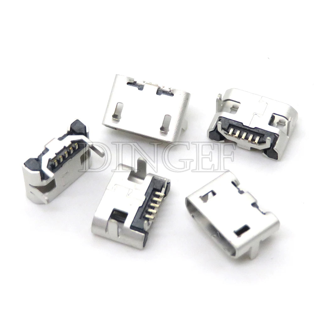 20PCS 5 Pin 10 Pin SMT Socket Connector Micro USB Type B Female Placement 12 Models SMD DIP Socket Connector