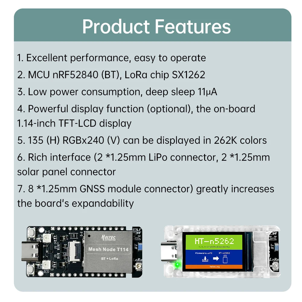 New Meshtastic Tracker T114 V2 Nordic NRF52840 SX1262 LoRaWAN LoRa Arduino Positioning Devboard Low Power BLE WiFi