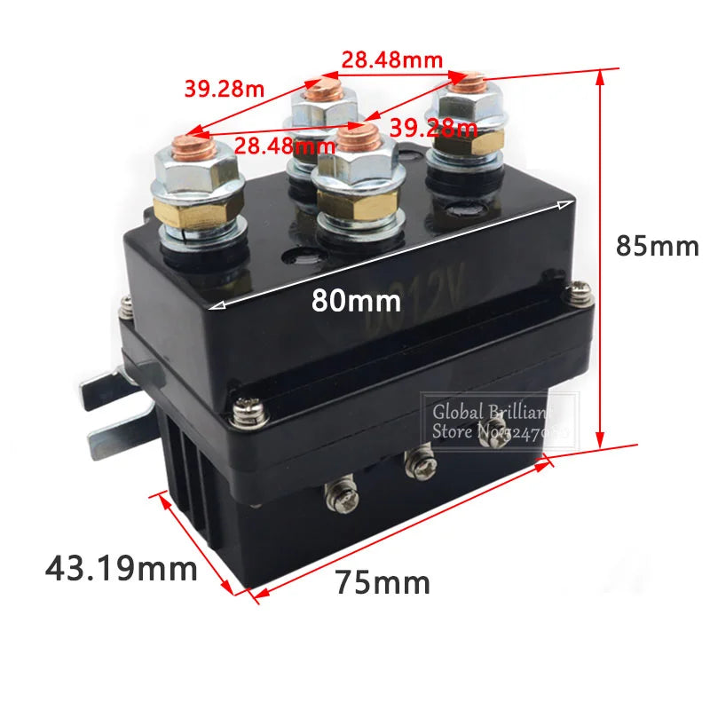 12V 500A Winch Remote Contactor 12000 Pounds Winch Control Solenoid Relay Twin Wireless Remote Recovery For Car Jeep Universal