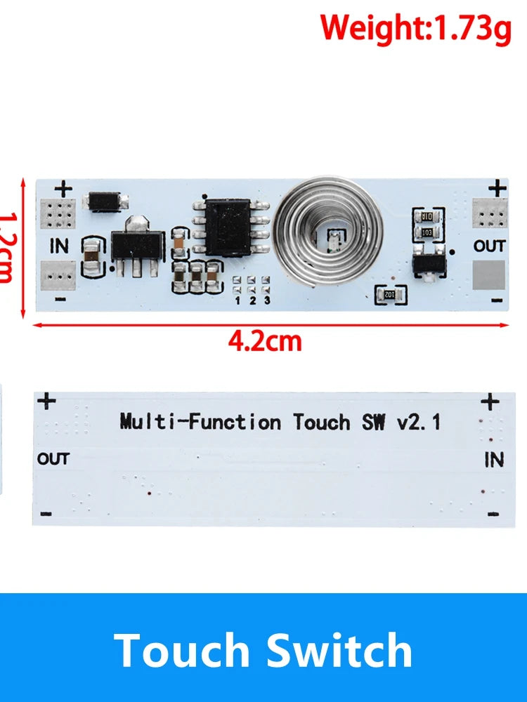Touch Switch Capacitive Module 5V-24V 3A LED Dimming Control Lamps Active Components Short Distance Scan Sweep Hand Sensor Touc