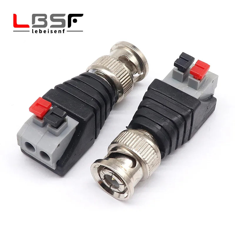 BNC male to extruded terminal connector Q9 50ohm surveillance video connector Press-type terminal adapter