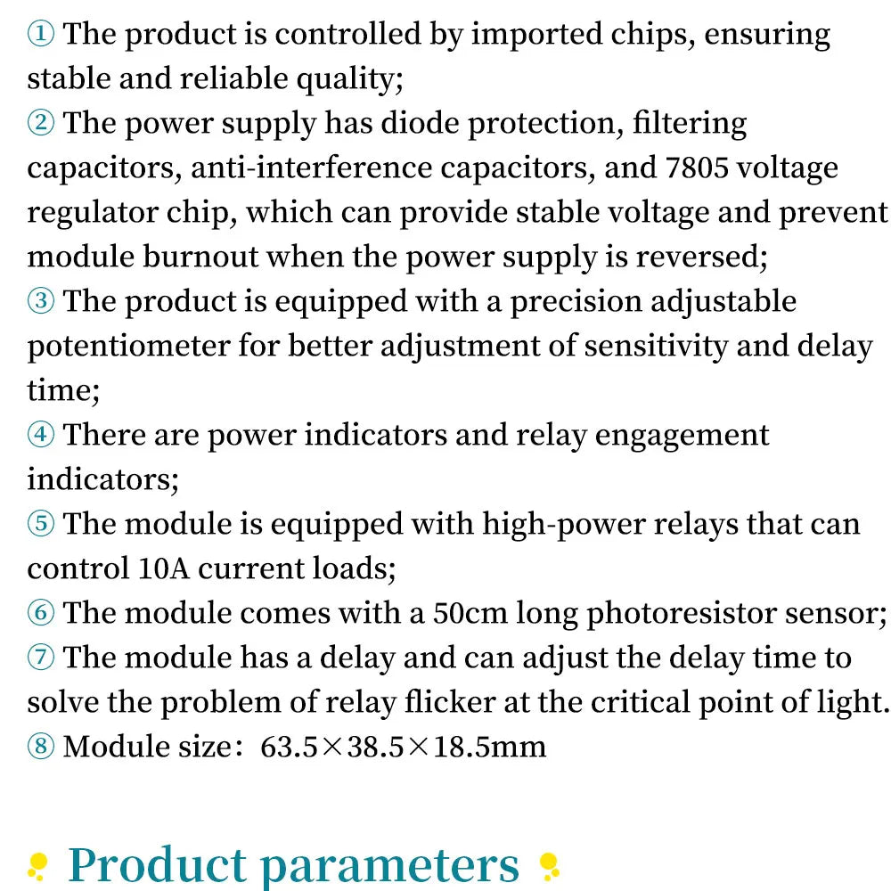 5V 12V 24V Photoresistor Relay Module Light Brightness Sensor Timer Detection Controller Switch On/Off With Wires for Car Board